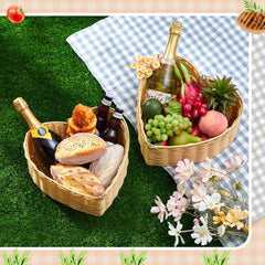 Qinyoung picnic setup with baskets filled with fruit showing attractive outdoor use