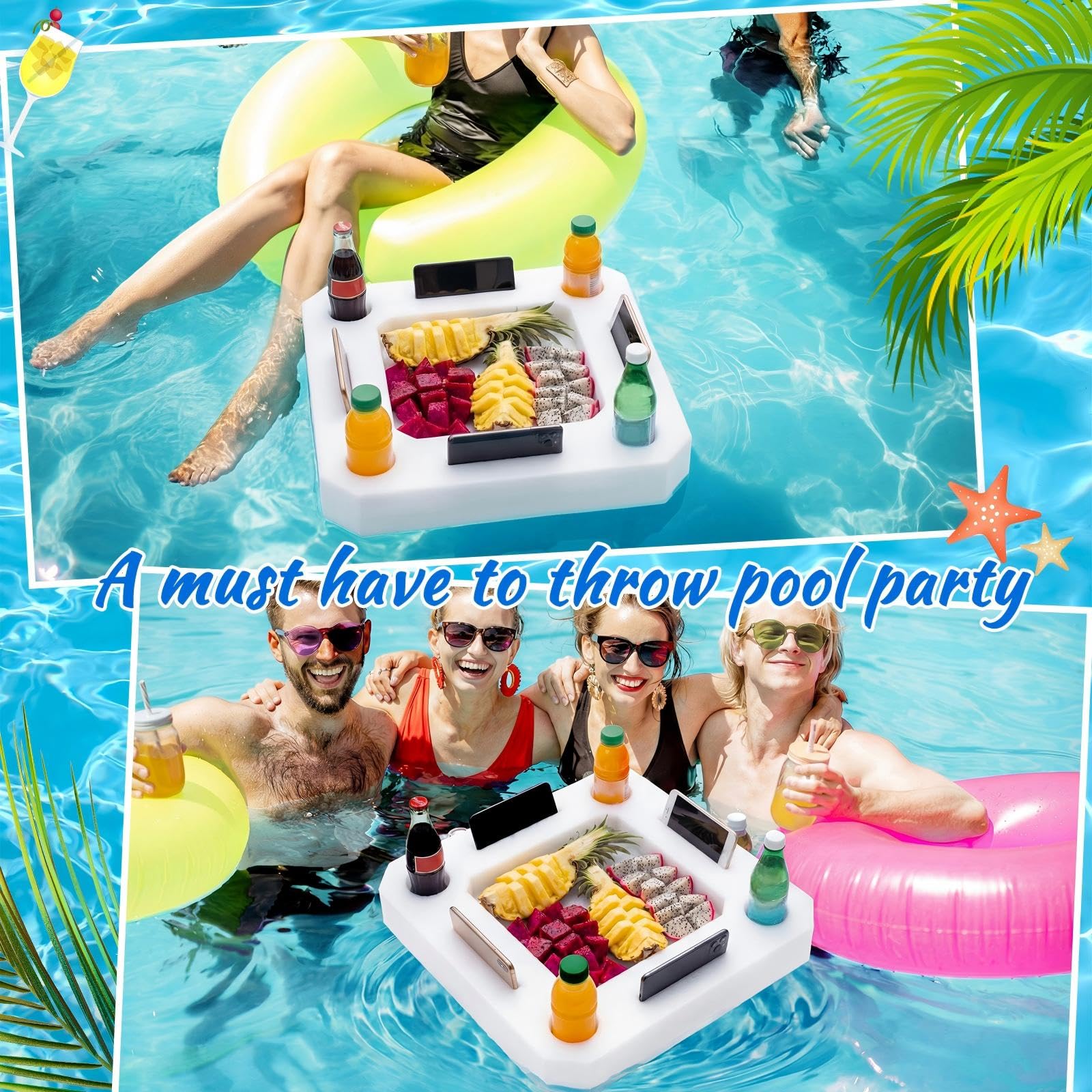 Qinyoung lifestyle image at a pool party showing hands-free refreshments