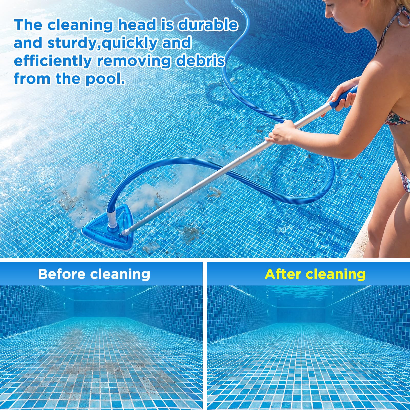Qinyoung telescopic pole extended while cleaning for better reach and control