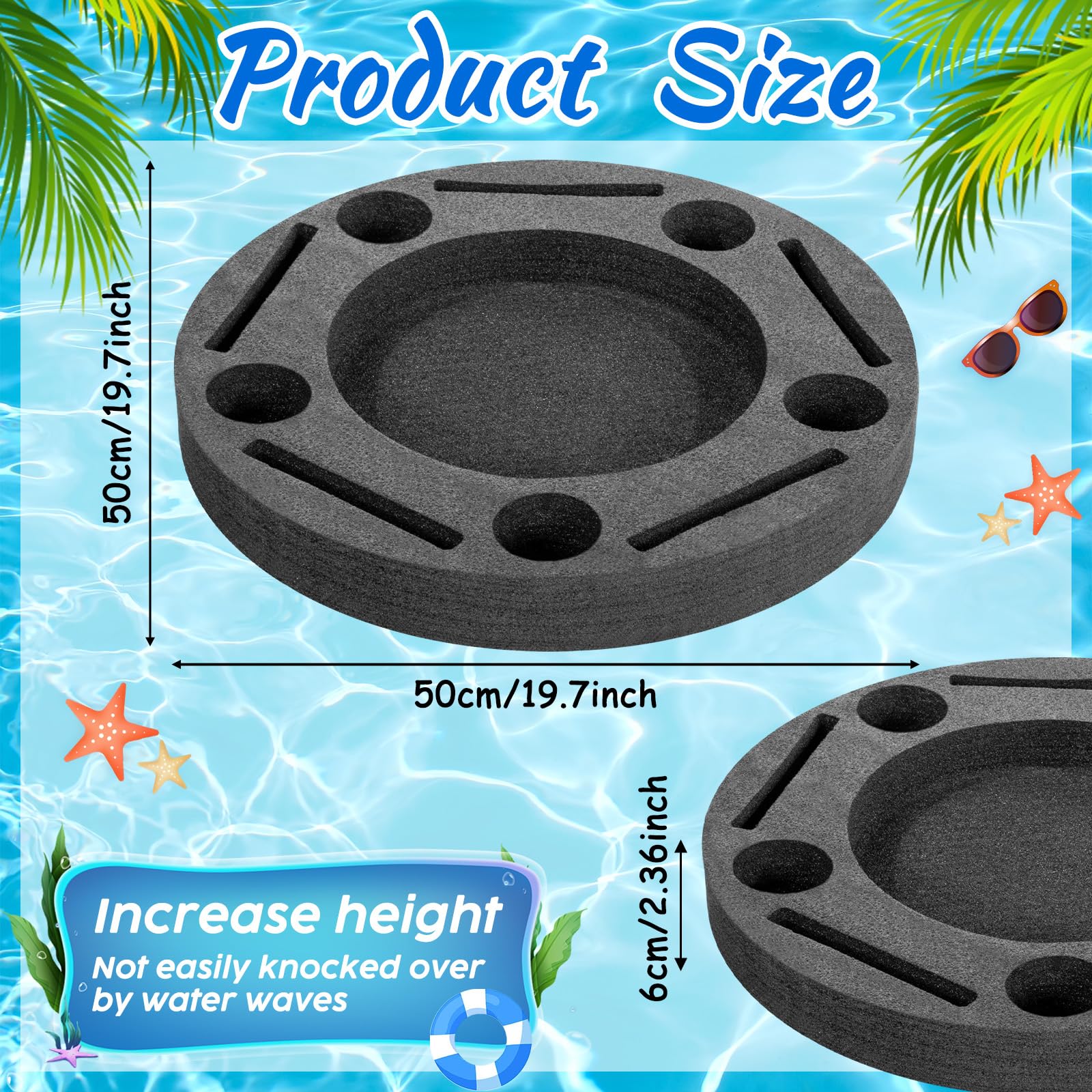Qinyoung tray holding drinks and snacks for easy in-water access