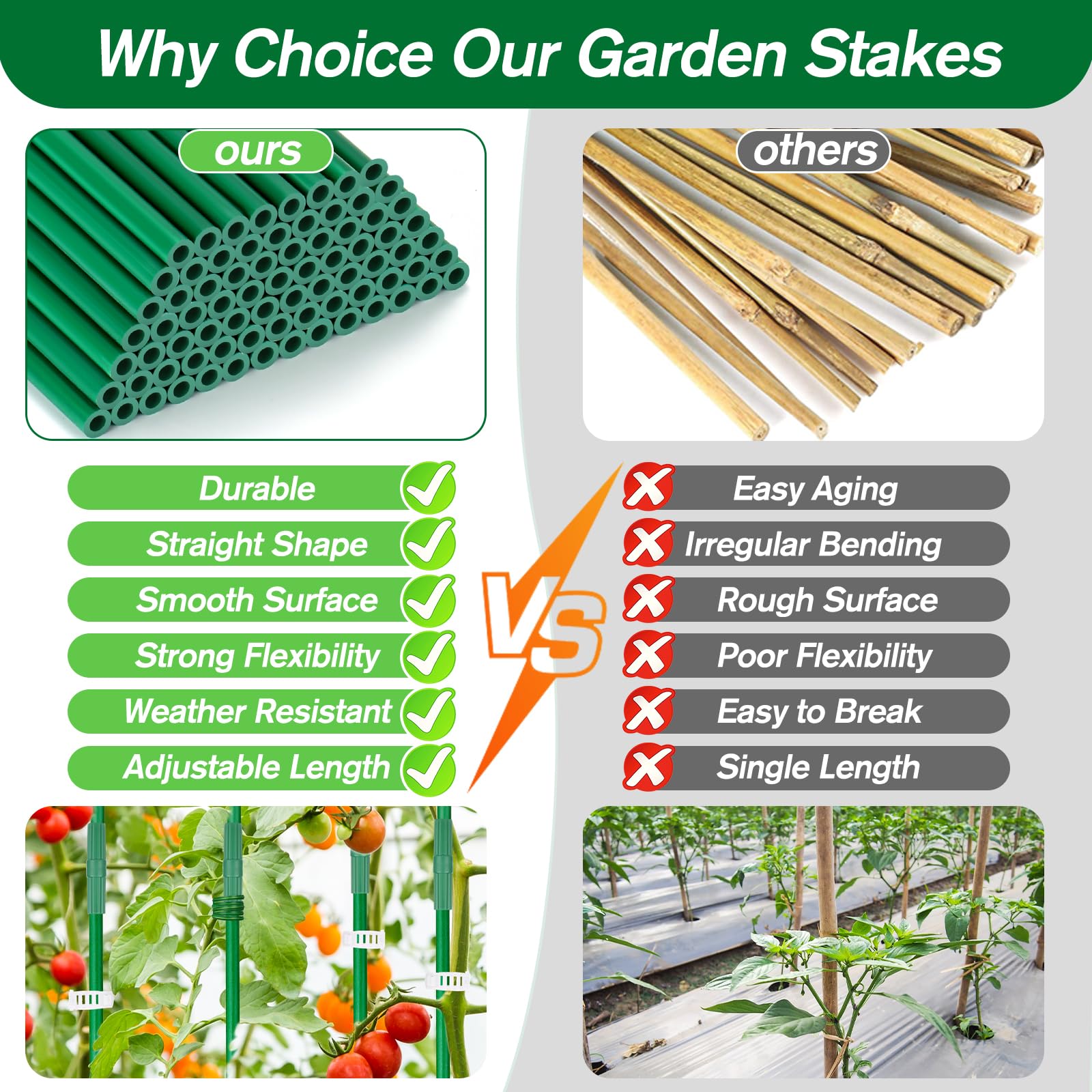 Qinzave assembled triangular tomato cage supporting plant growth