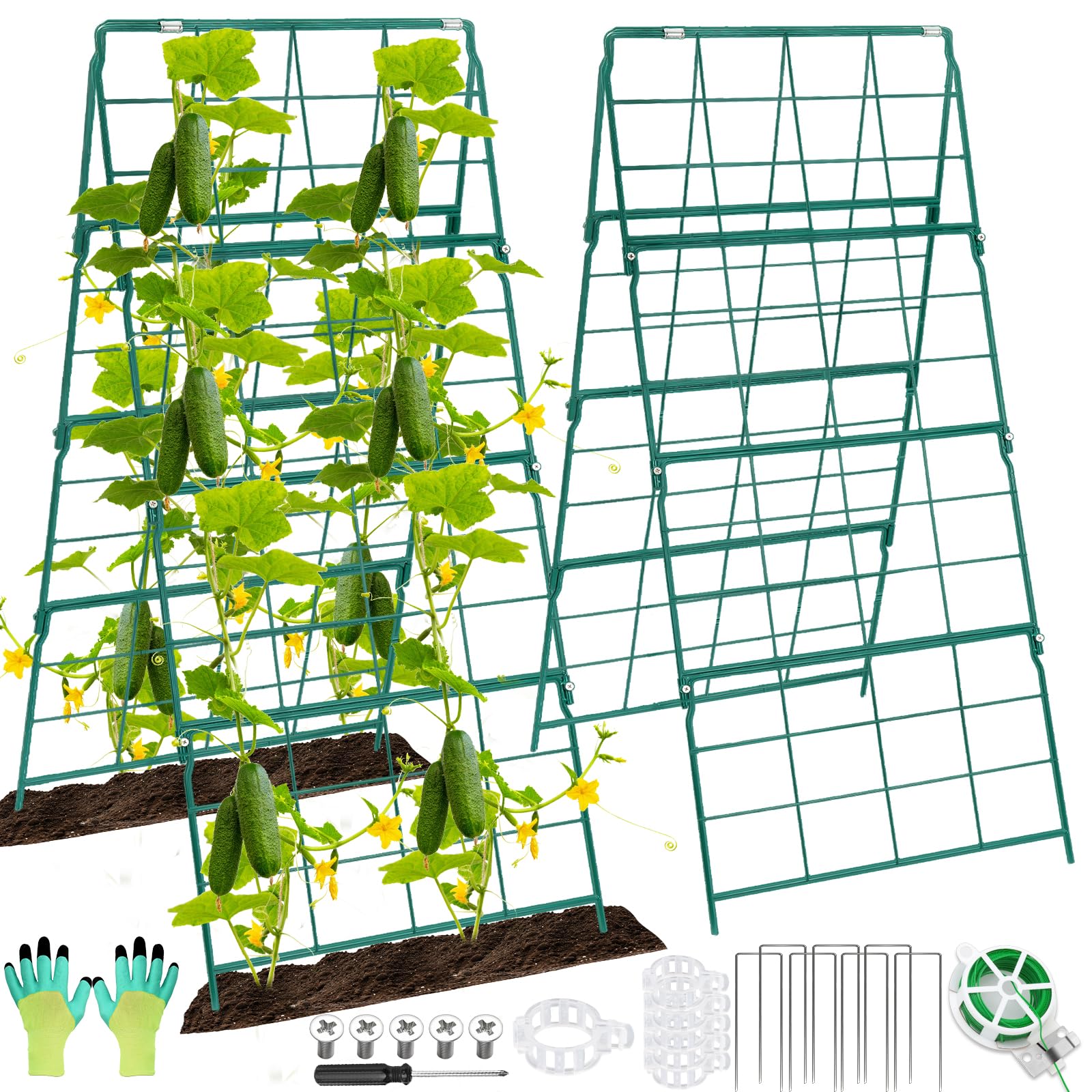 Qinzave front view a-frame trellis showing sturdy support and tidy garden benefit
