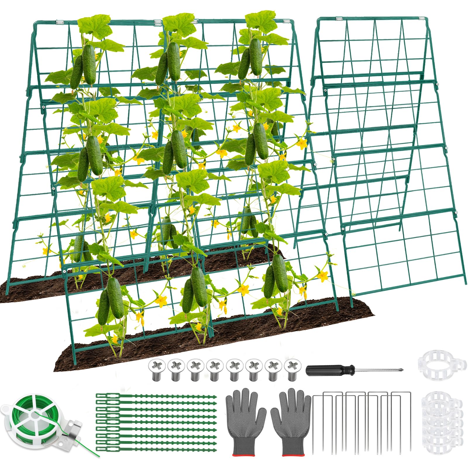 Qinzave front view of folded A-frame trellis showing compact storage benefit