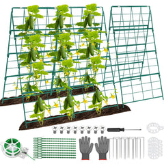Qinzave front view of folded A-frame trellis showing compact storage benefit