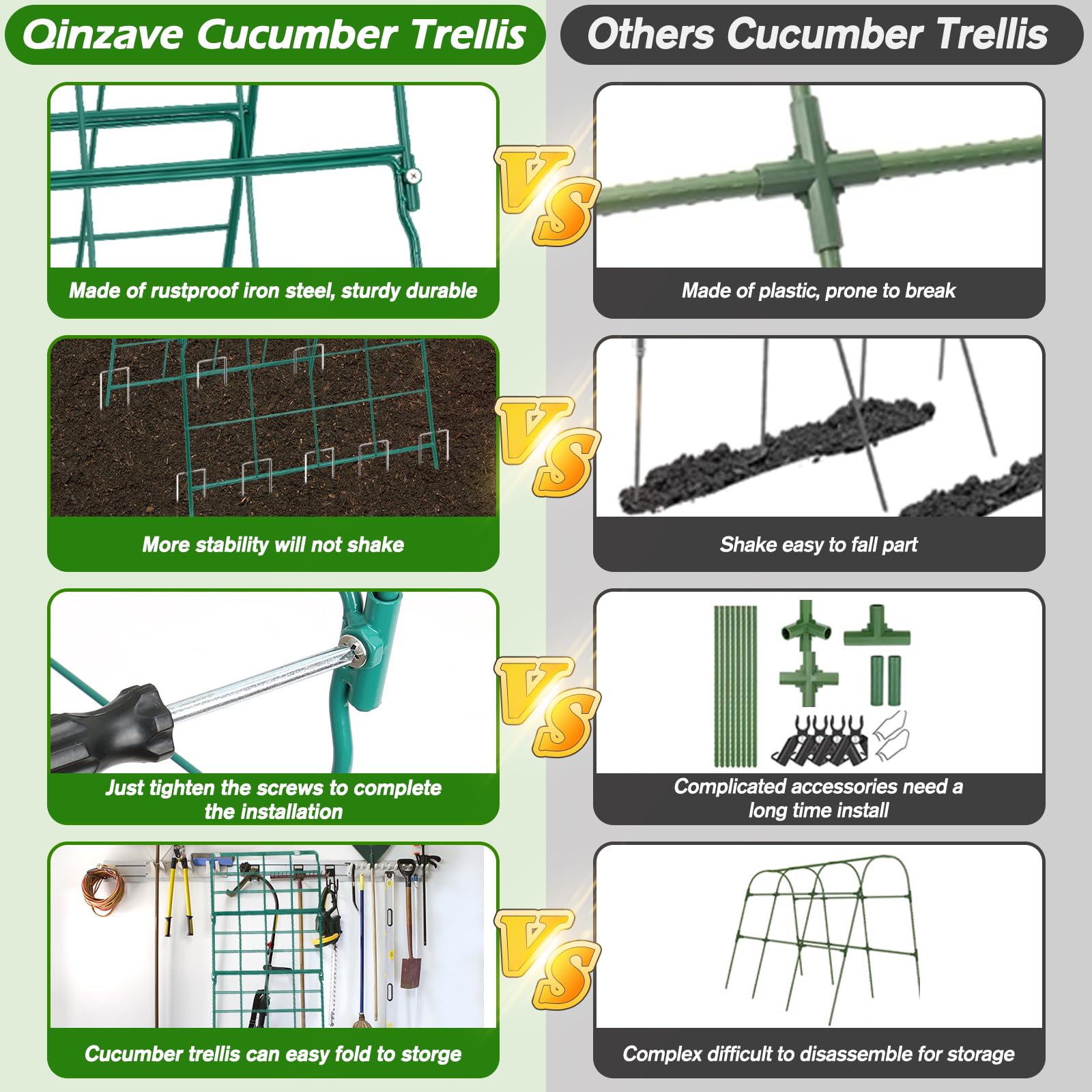 Qinzave trellis panel connection and screw kit for easy assembly