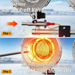 QIOMALA ignition valve detail illustrating easy manual start and control