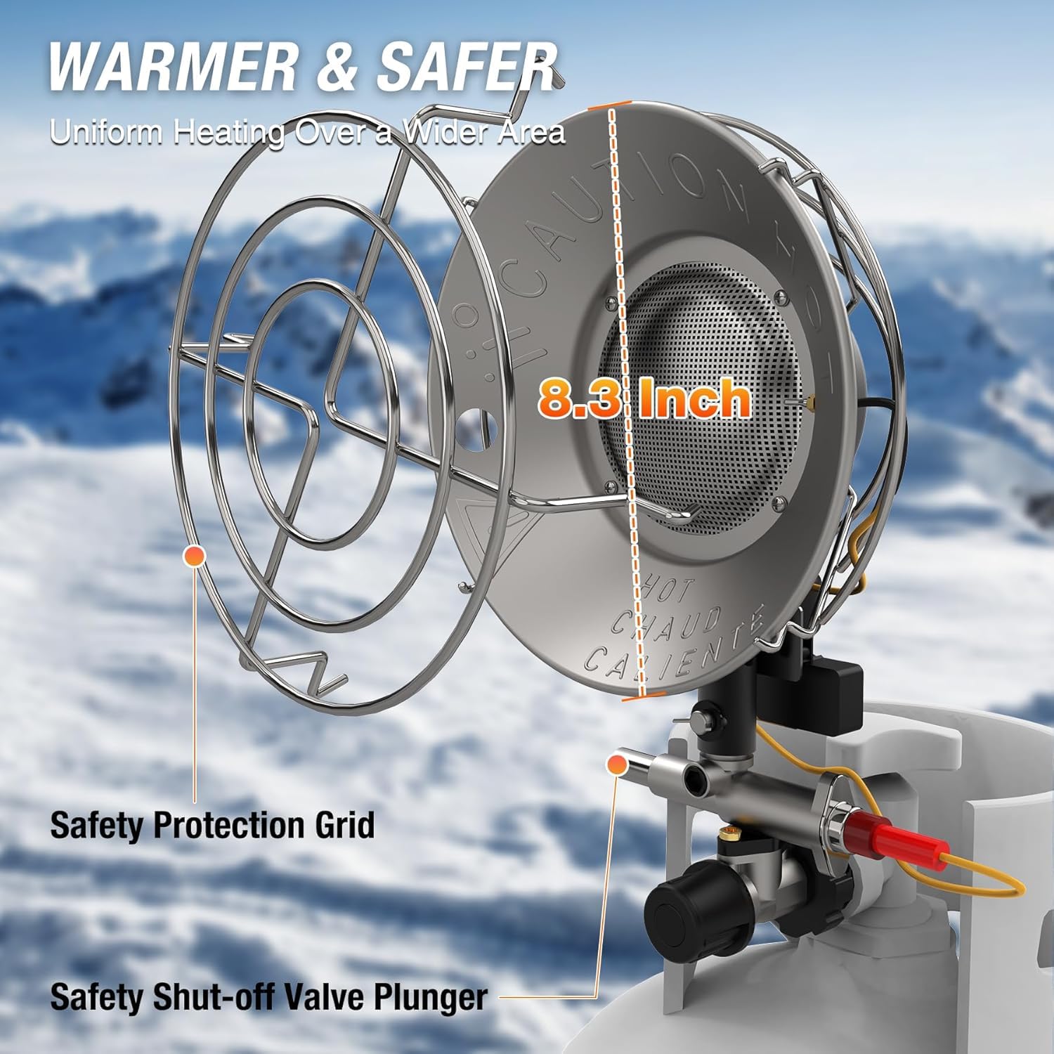 QIOMALA safety mesh guard protecting users from direct burner contact