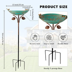 Qipade iron bird detail on rim attracting curious birds