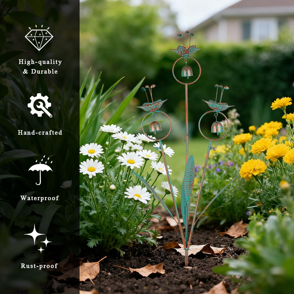 Qipade stake installed among plants adding height and contrast