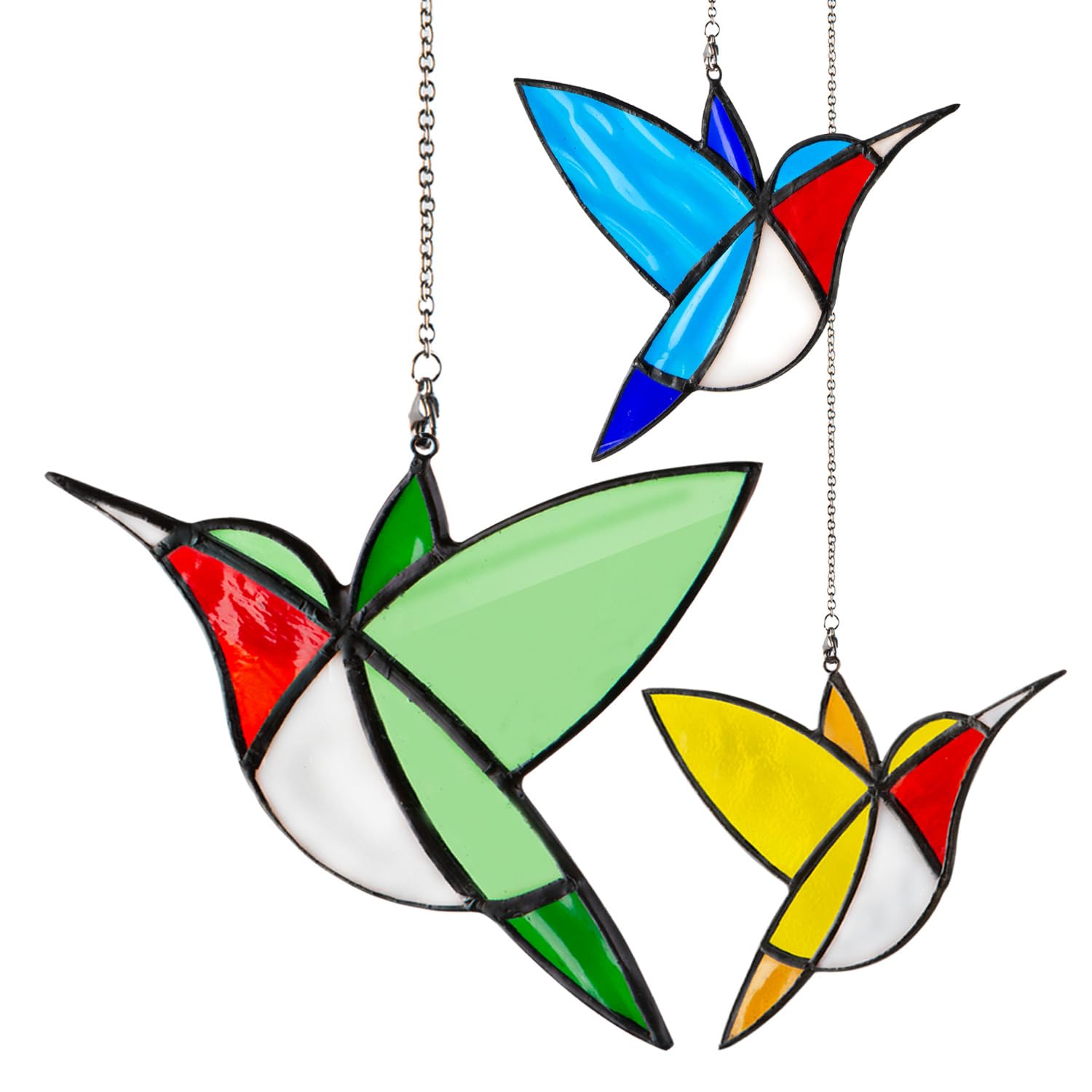 QIZFEV front view of hummingbird sun catcher showing vibrant colors and decorative appeal