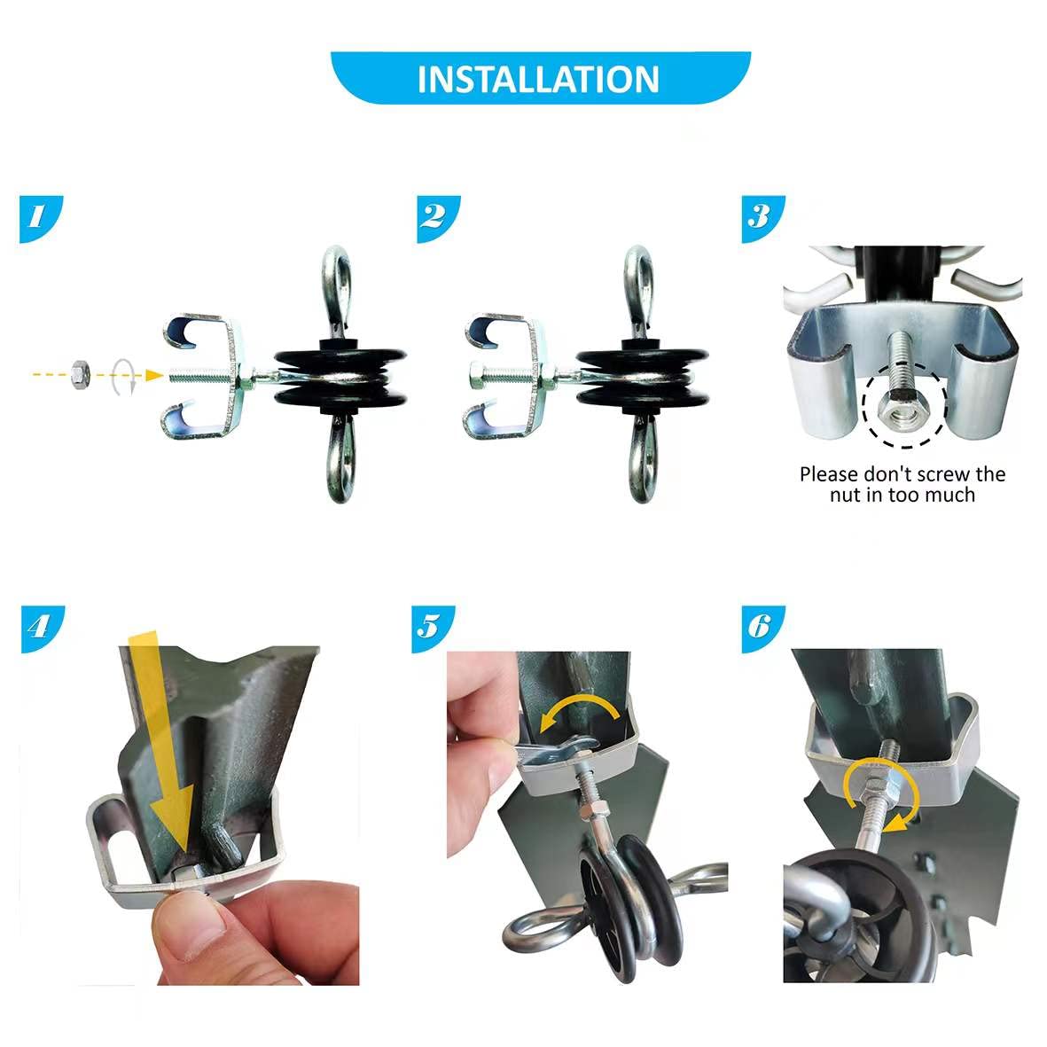 QMARK anchors beside included wrench showing quick installation