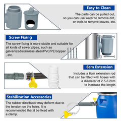 QNFANN installed on a downspout diverting water into a barrel to conserve runoff