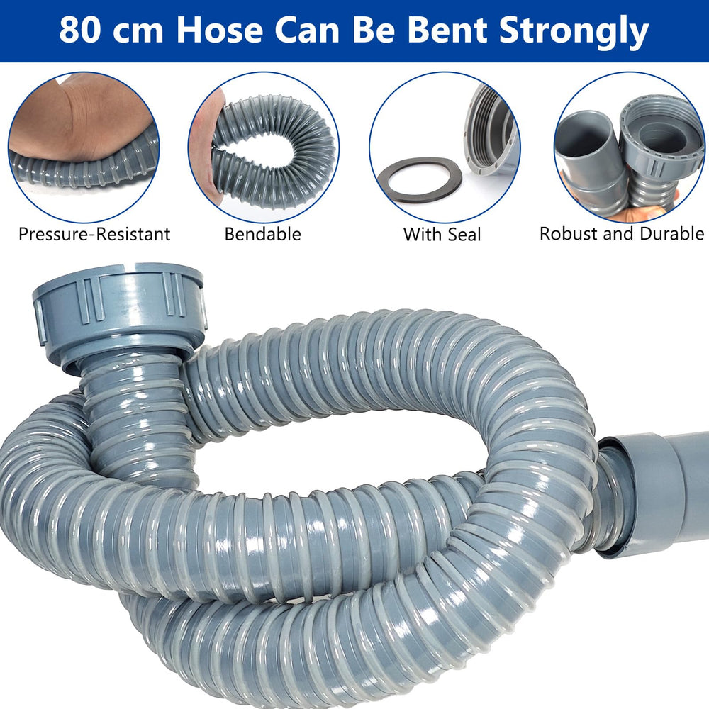 QNFANN 80cm hose and 6cm extension tube demonstrating versatile connection options