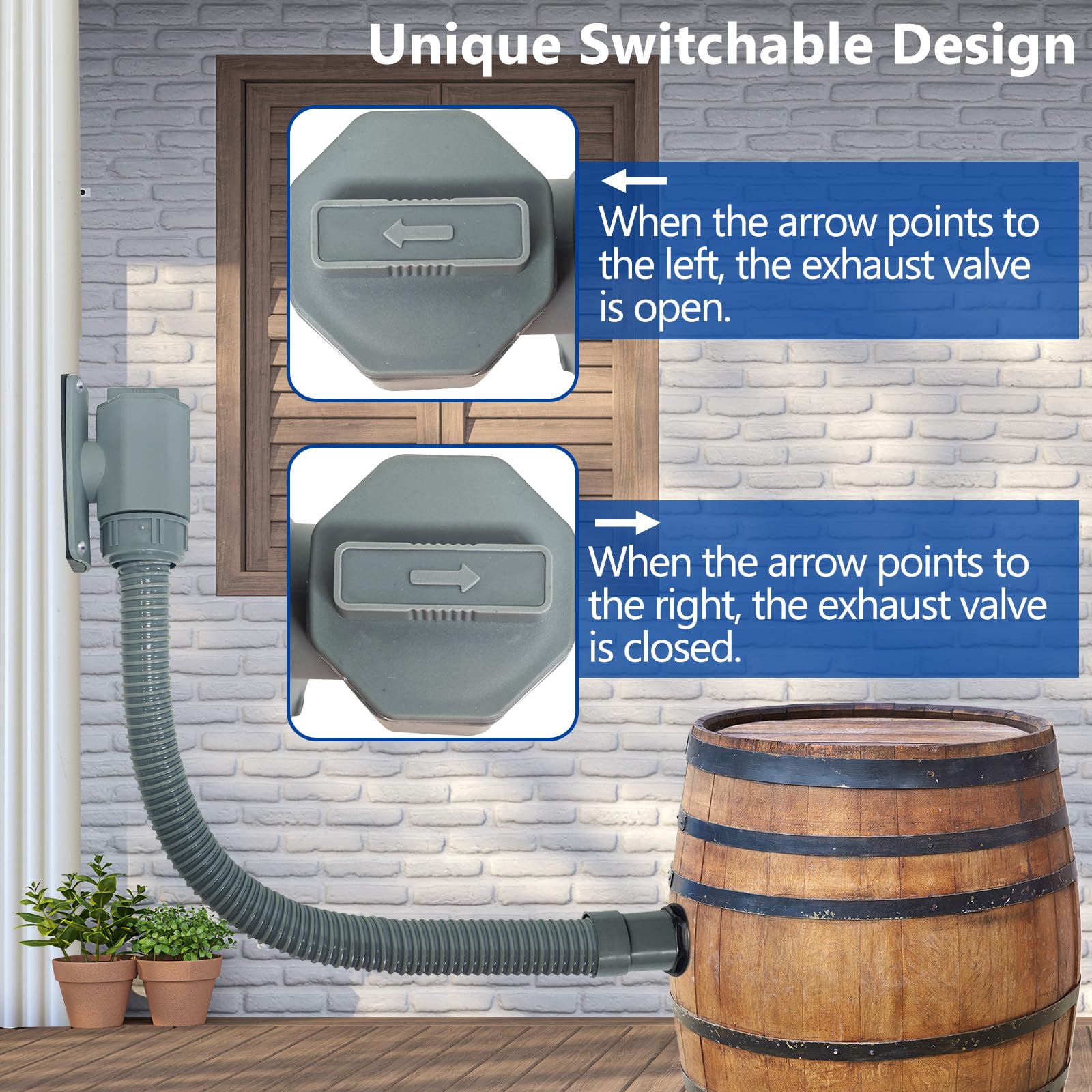 QNFANN adjustable valve being turned to control flow for customizable collection