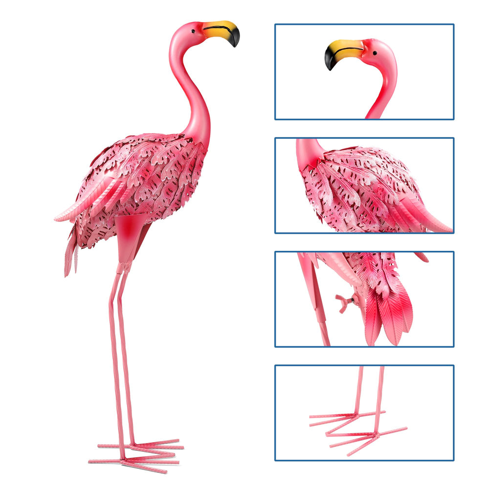 QNGCOLRCY flamingo beside hand for size comparison showing portable scale