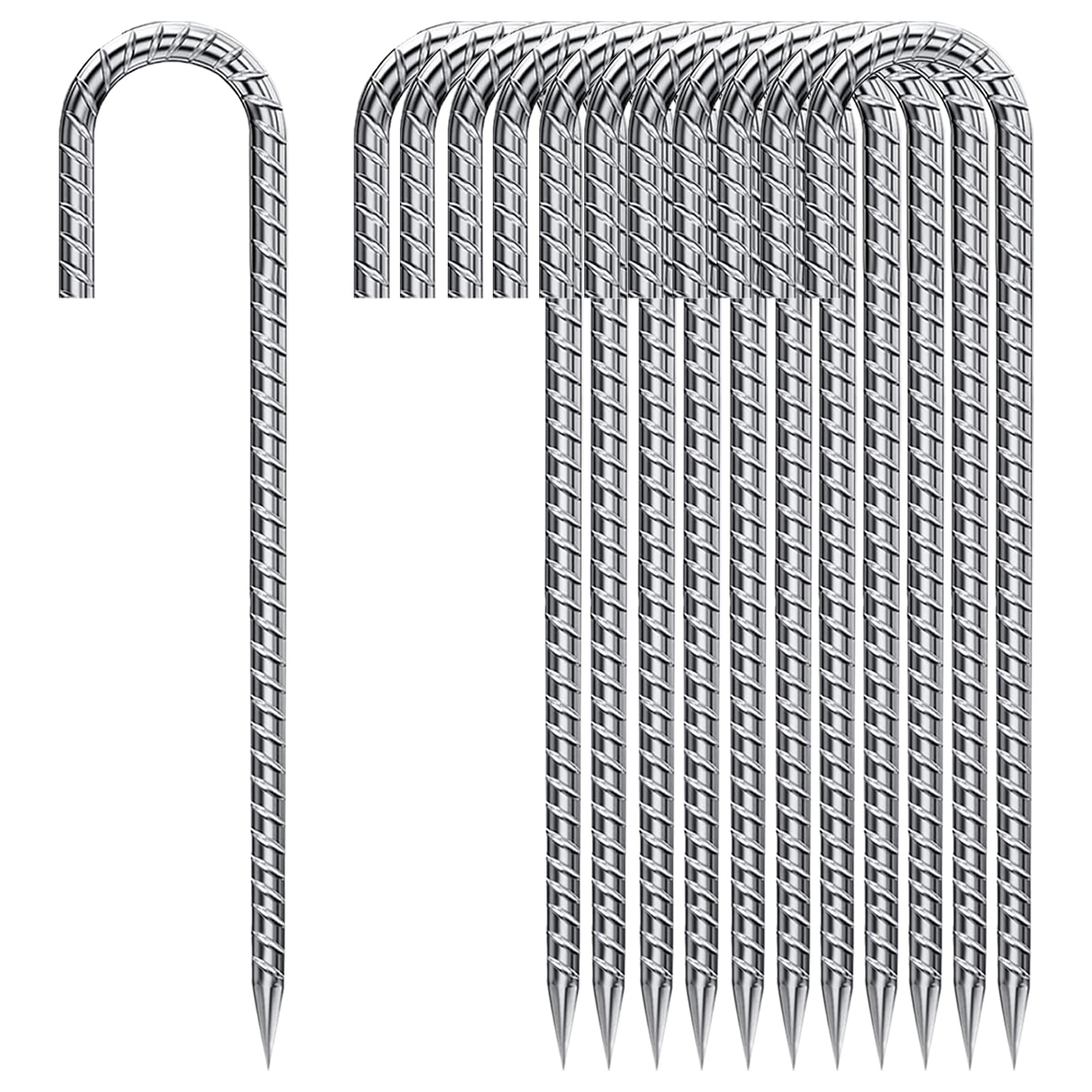 QNLONG front view of 20-pack stakes showing packaging and product durability