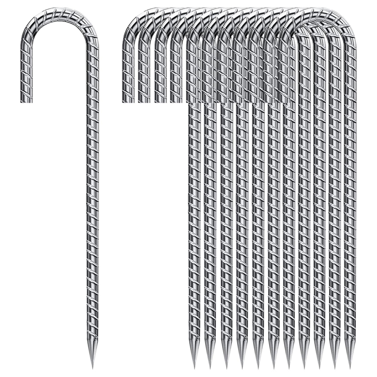 QNLONG front view of 20-pack stakes showing packaging and product durability