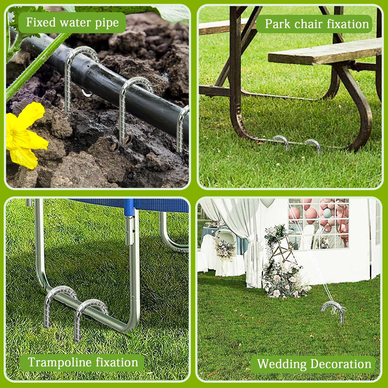 QNLONG stakes holding a garden fence showing reliable pet containment