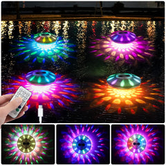 QOLNBY front view of four floating lights showing bright colors