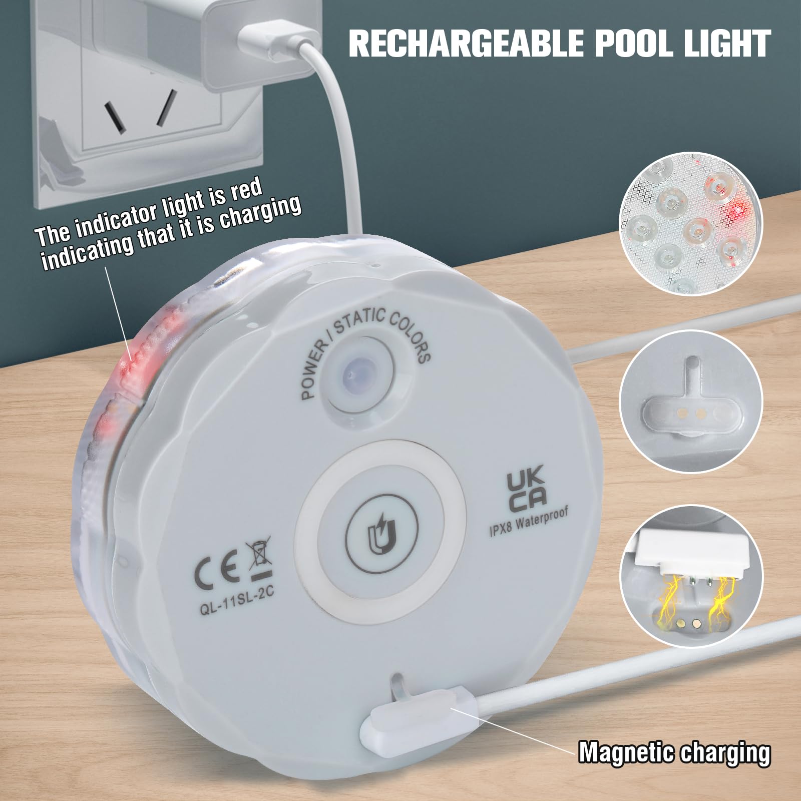 Qoolife light held in hand for size comparison and easy handling