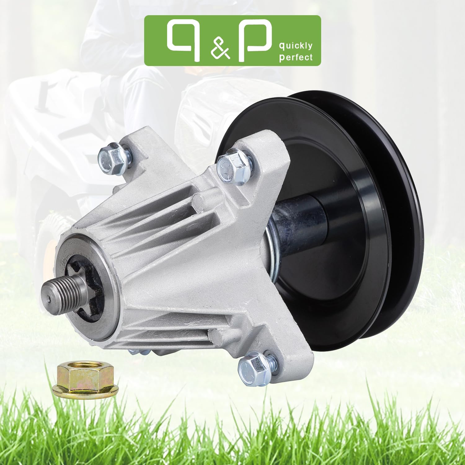q&p spindle beside ruler showing 6.8 inch height for proper blade clearance