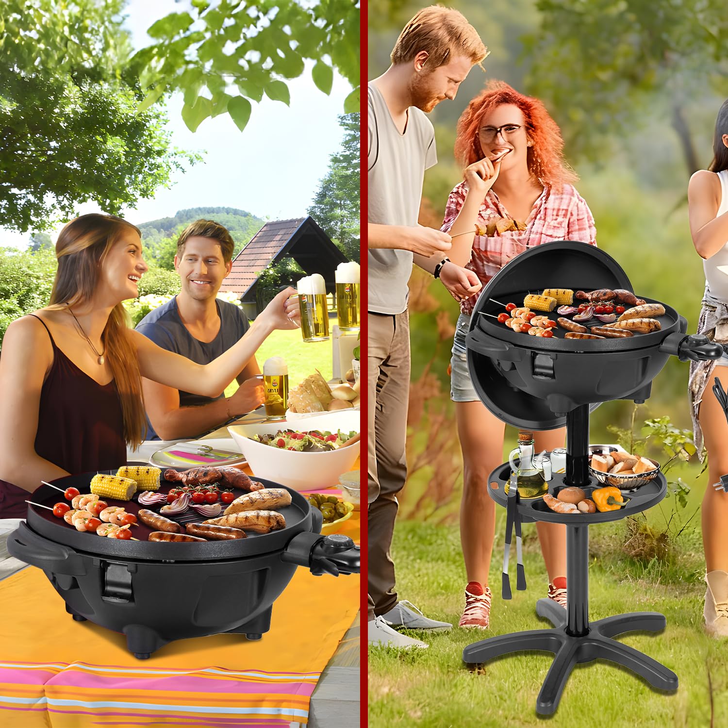 QPMR close-up of nonstick grill plate highlighting easy cleanup benefit