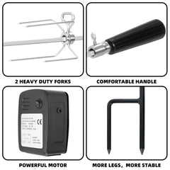 QPMR heavy-duty meat forks clamping roast securely for slip-free cooking