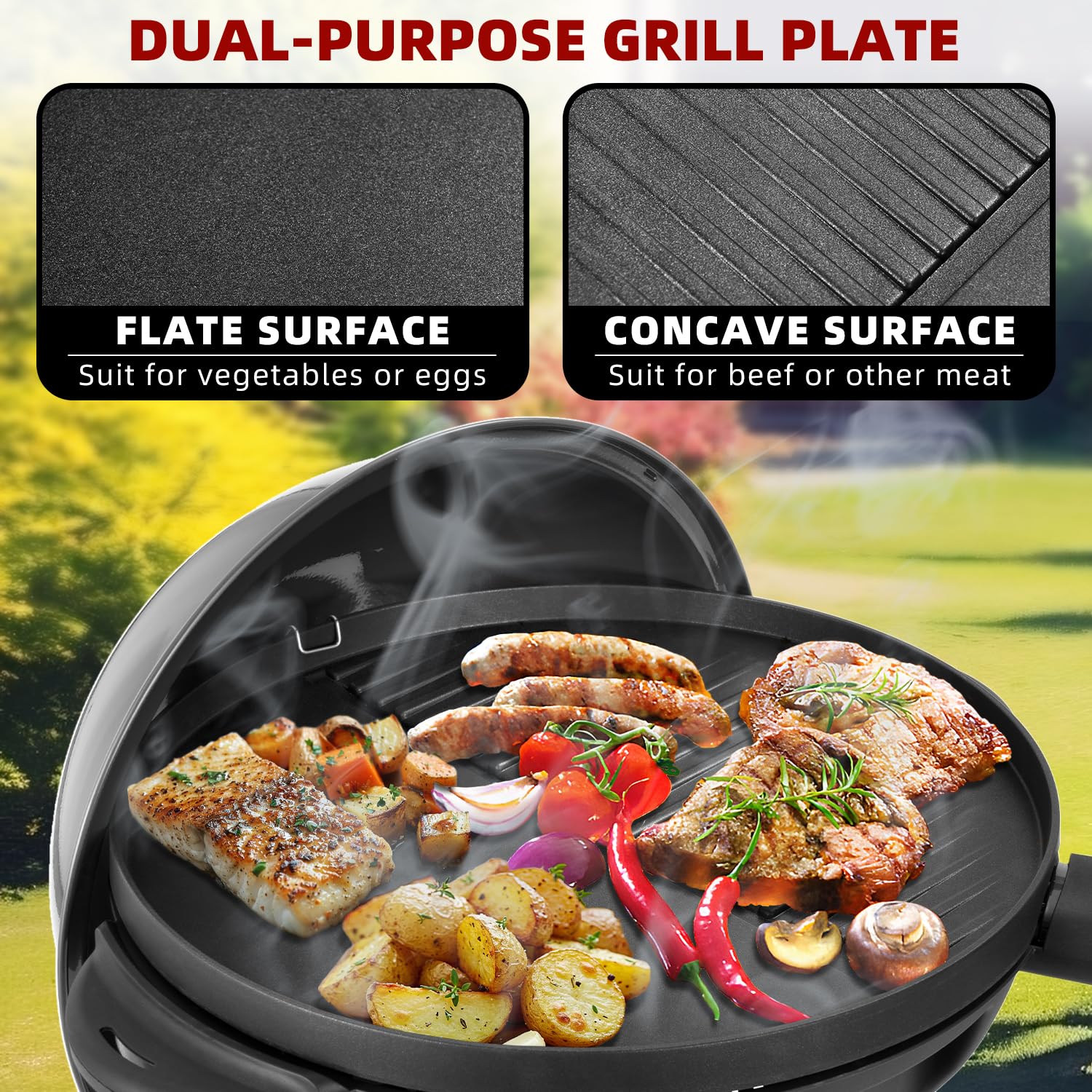 QPMR next to hand for scale demonstrating compact portable grill size