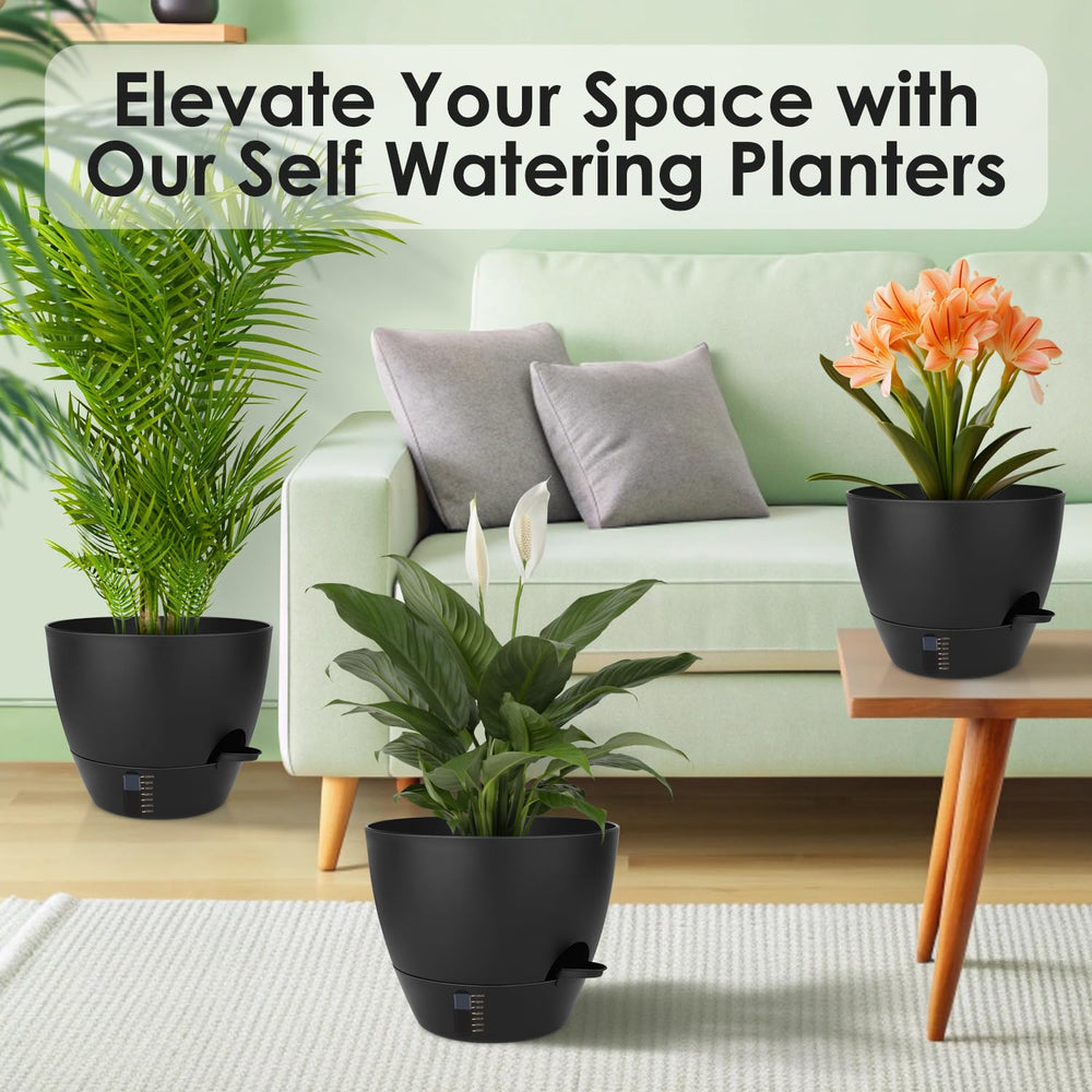 QRRICA 12-inch planter with monstera on balcony demonstrating attractive styling