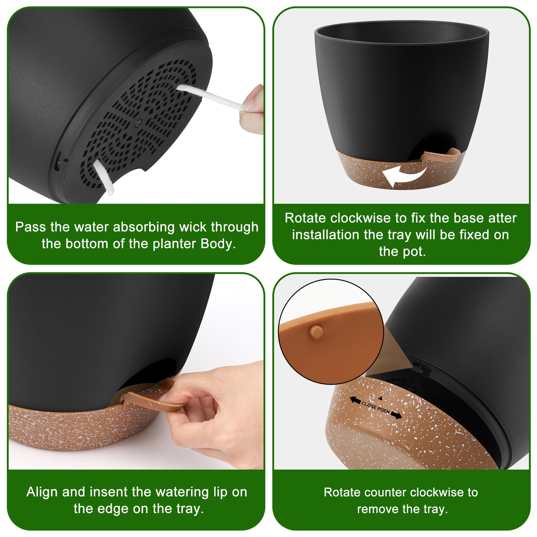 QRRICA close-up of removable watering feeder showing easy refill benefit