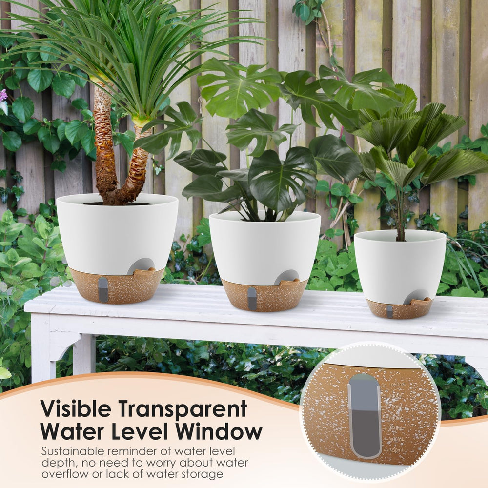 QRRICA pots arranged on a patio demonstrating weather resistance and outdoor durability
