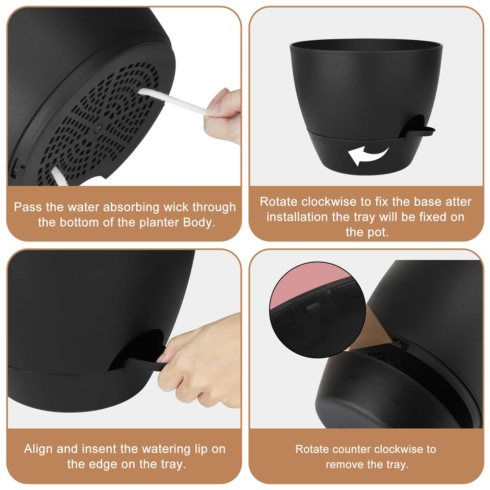 QRRICA closeup of removable watering reservoir highlighting effortless refill access