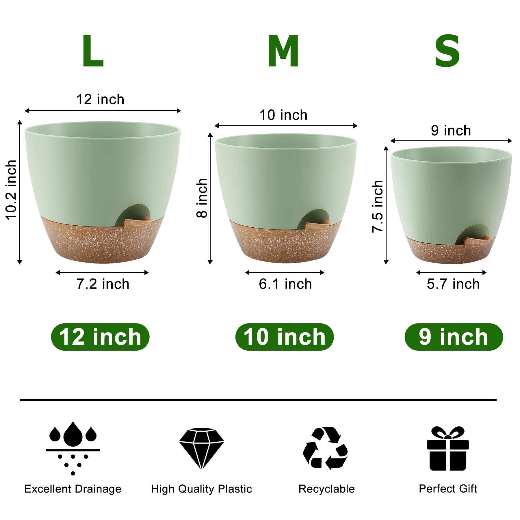 QRRICA reservoir with removable watering feeder for easy refill and steady moisture