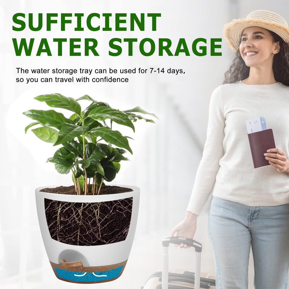 QRRICA hand beside planter showing scale and space-saving benefit