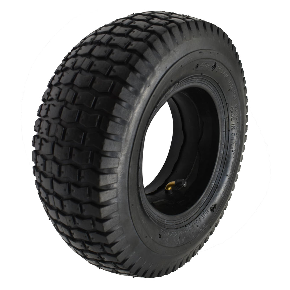 QsEzDo front view of 13x5.00-6 tire and tube set showing full profile and fit benefit