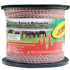 QSHOHSQ front view roll showing bright red and white polywire, easy identification and transport