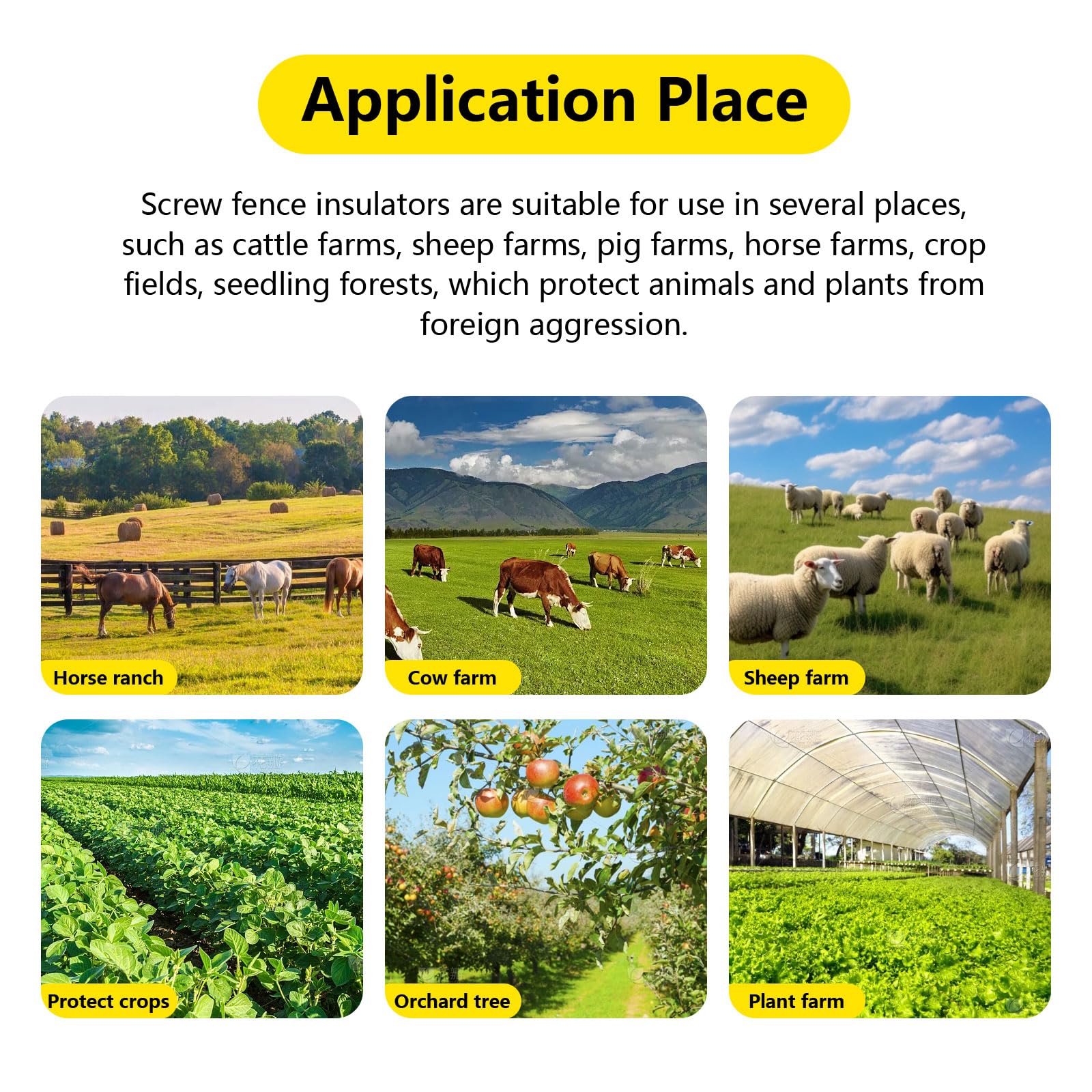 QSHOHSQ installed insulators on farm fence demonstrating reliable separation