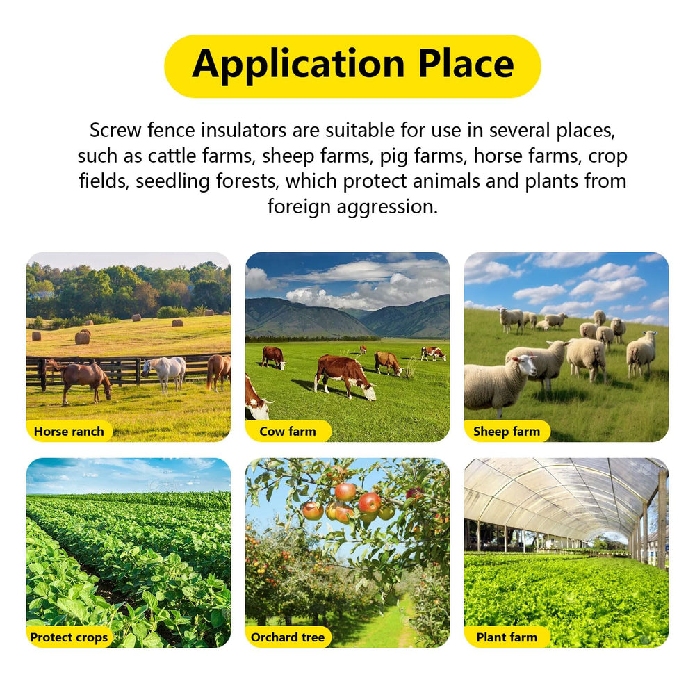 QSHOHSQ installed insulators on farm fence demonstrating reliable separation