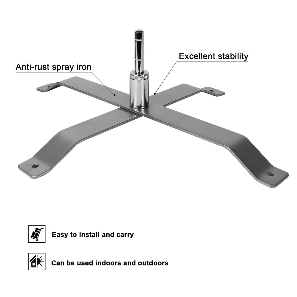 QSUM cross base mounted on concrete floor offering slip-resistant support
