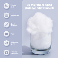 QSWRD pillow insert expanded on sofa demonstrating loft and seating support benefit