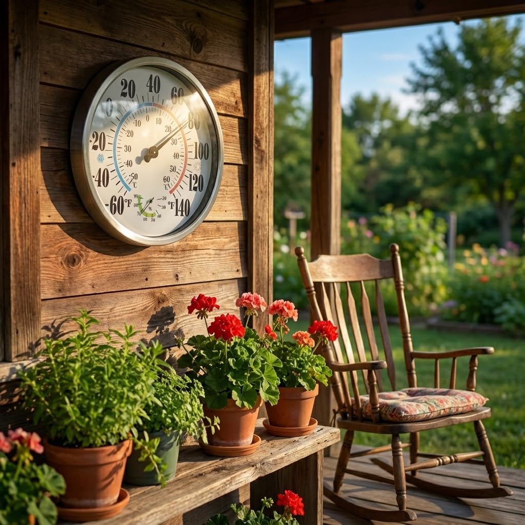 QTengCX mounted on a wood fence on a patio highlighting convenient outdoor installation