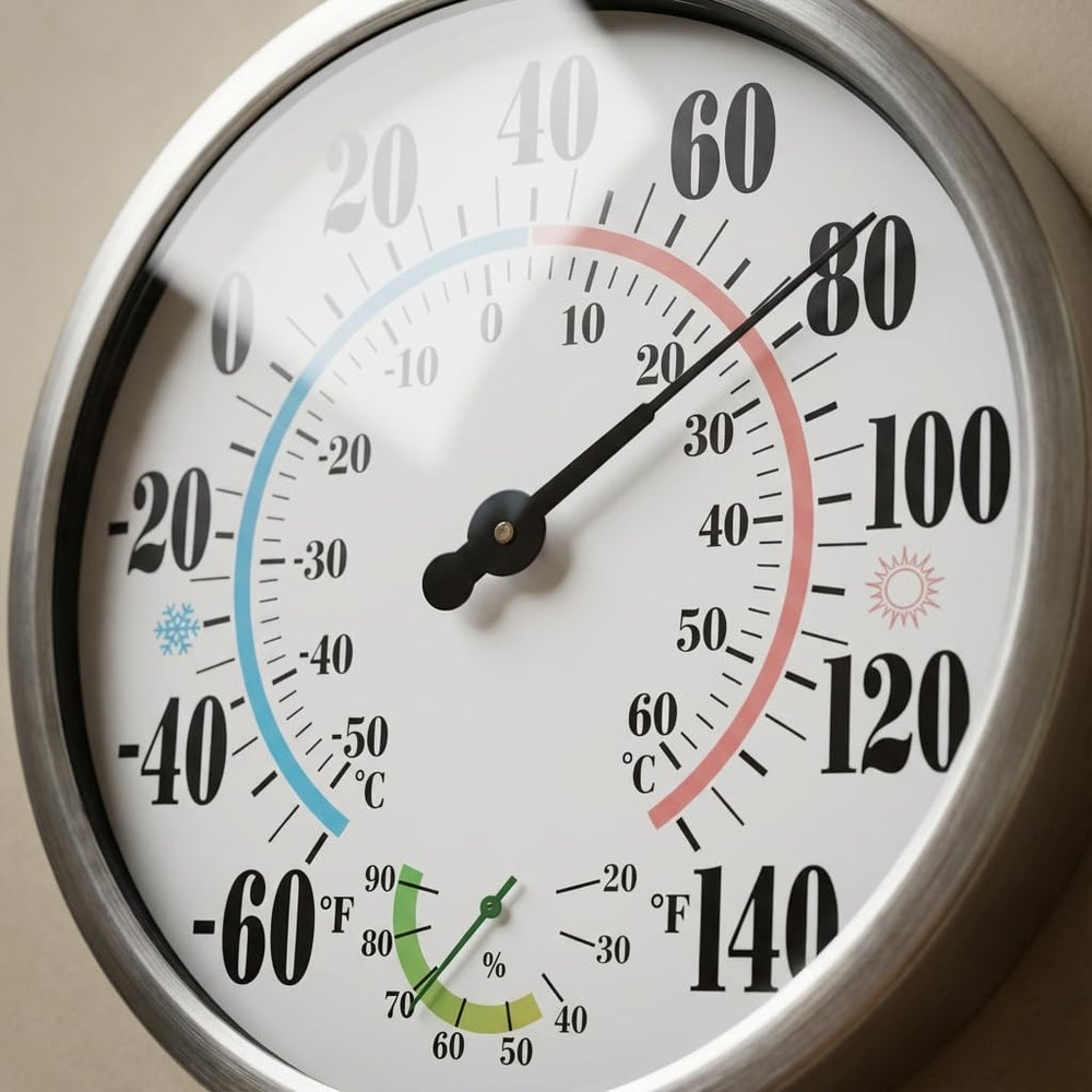 QTengCX size comparison with hand illustrating the 12-inch dial for visible readings at a distance