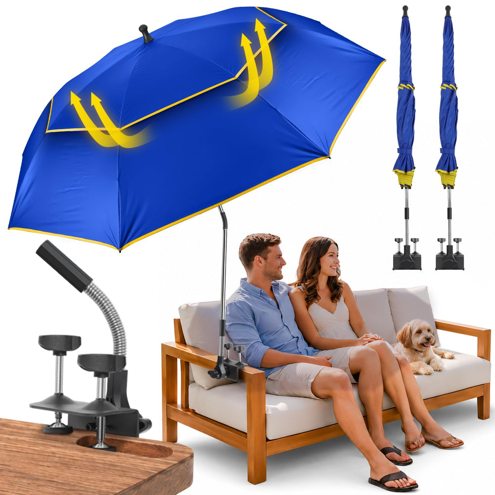 QTREE intelligence front view clamped to chair arm provides instant shade