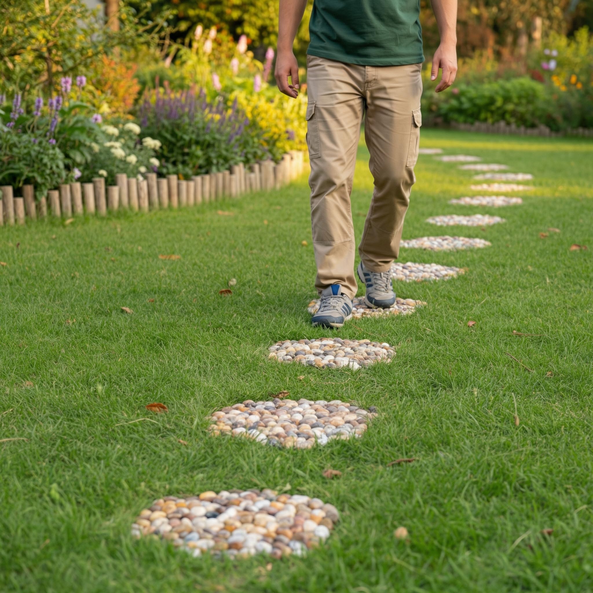 Qualdout stones in a patio evening scene adding rustic charm and ambient styling