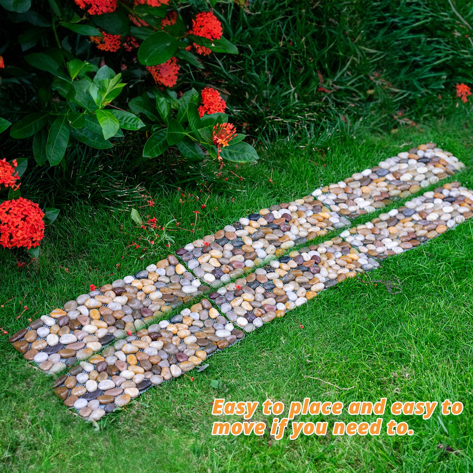 Qualdout installed pathway wide shot, demonstrates cohesive natural walkway effect