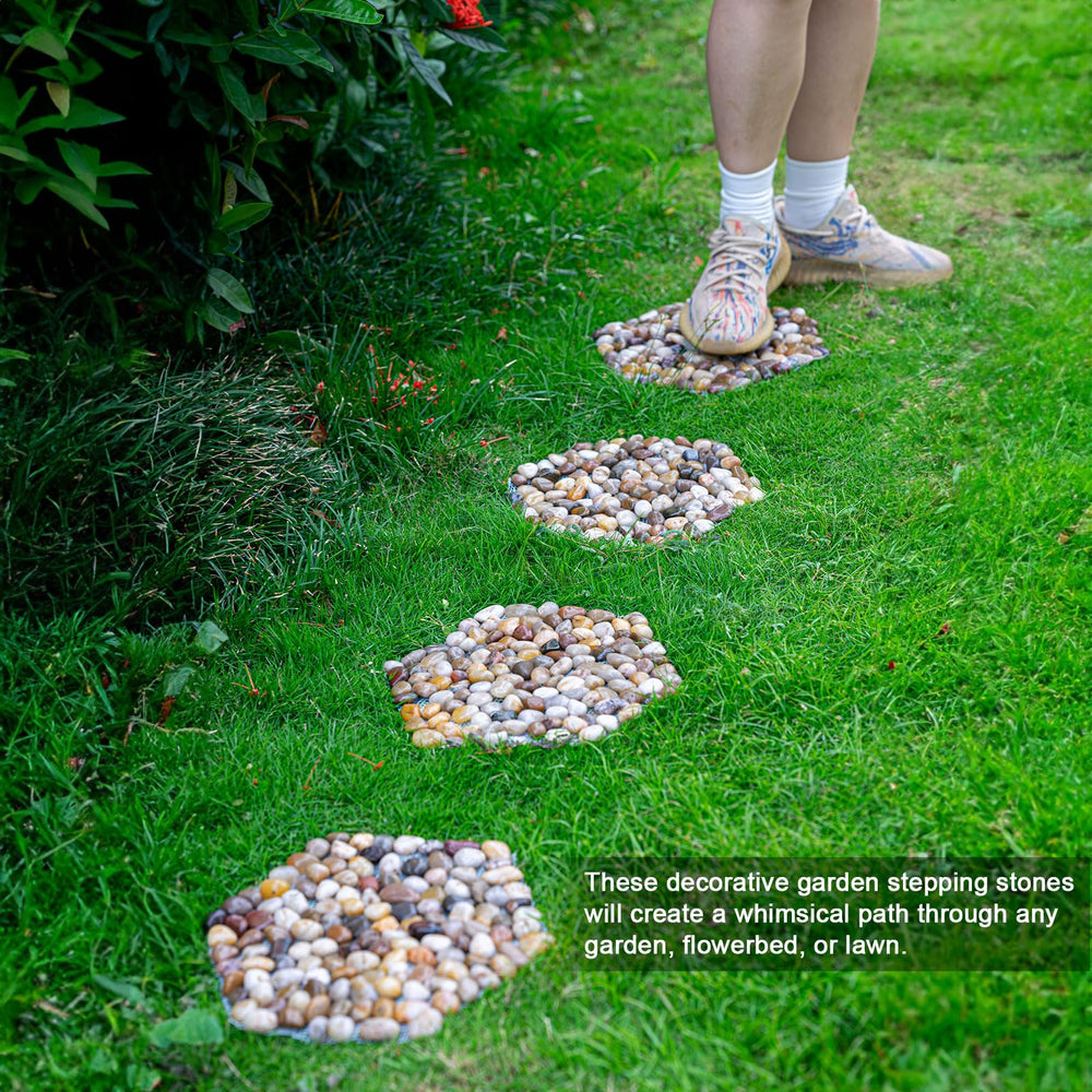 Qualdout stepping stone with foot nearby illustrating scale and comfortable stepping