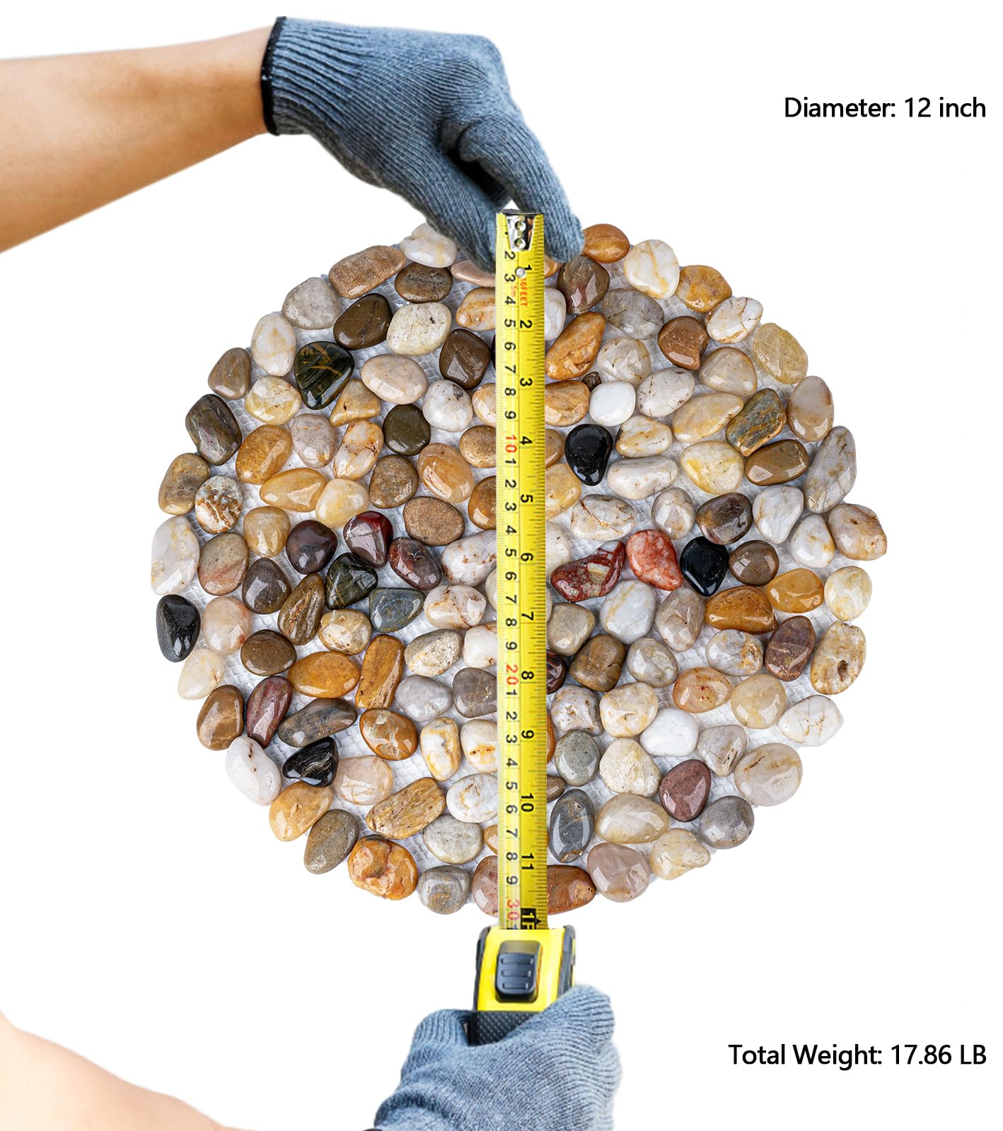 Qualdout foot beside stone showing comfortable 12-inch scale