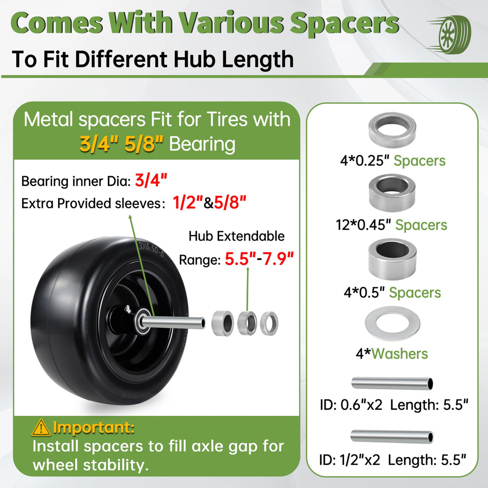 Qualipo hub and 3/4" bearing detail demonstrating secure fit and easy mounting