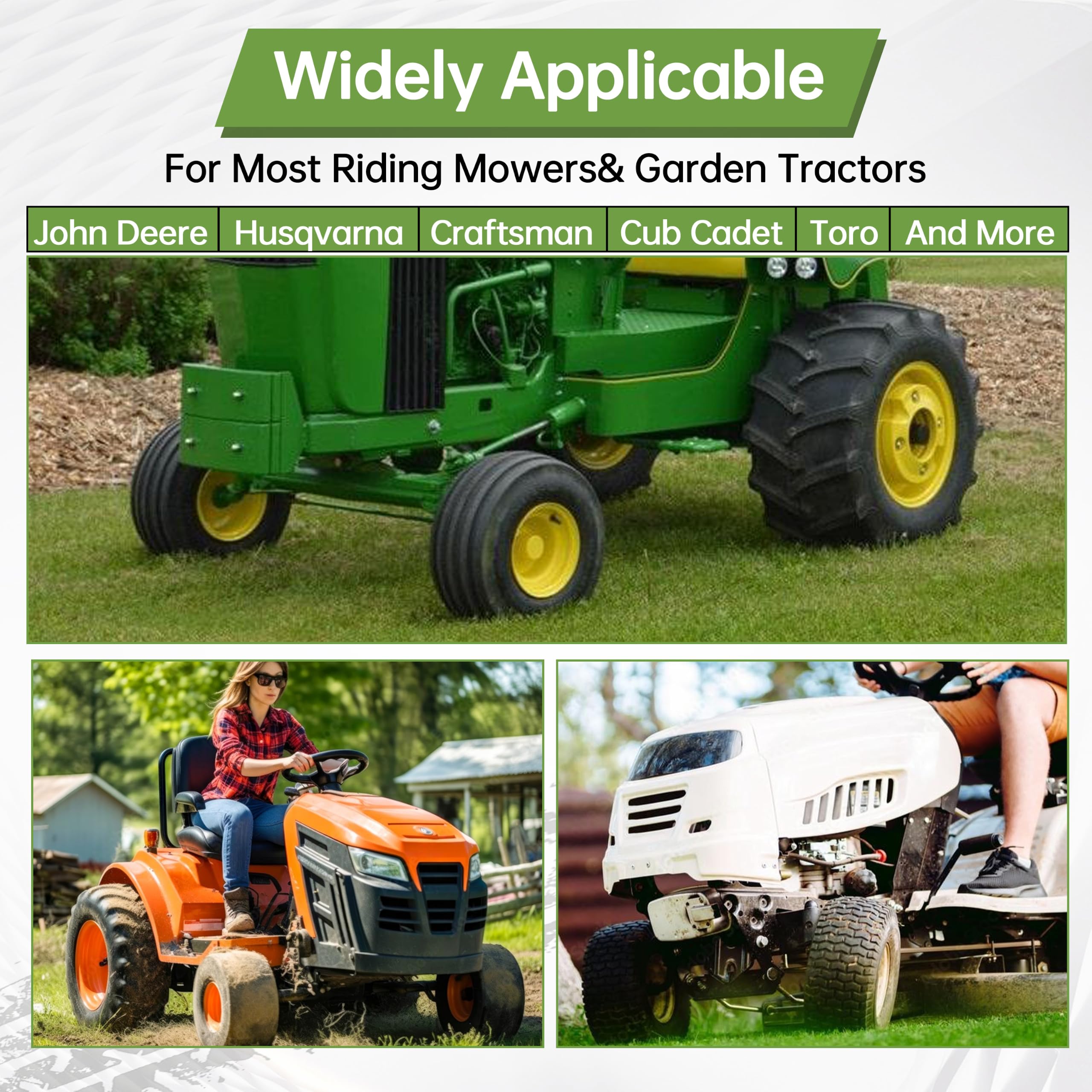 Qualipo installed on lawn mower demonstrating practical use and turf-friendly traction