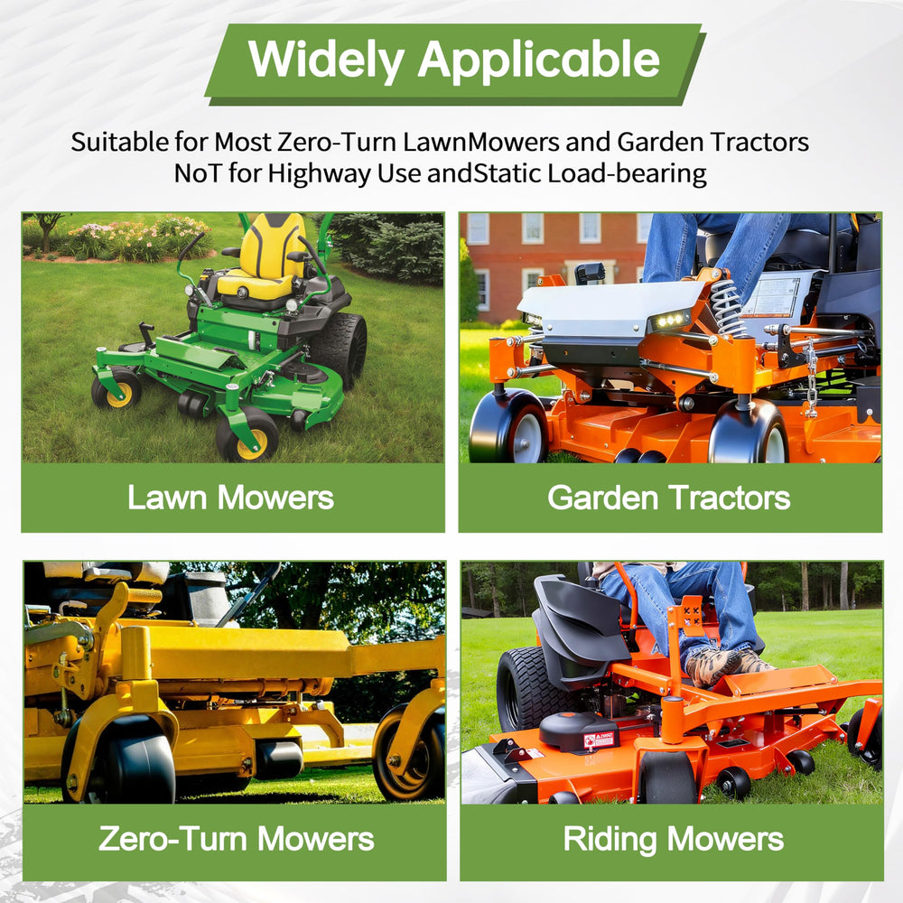 Qualipo mounted on a zero-turn mower delivering maintenance-free mowing confidence